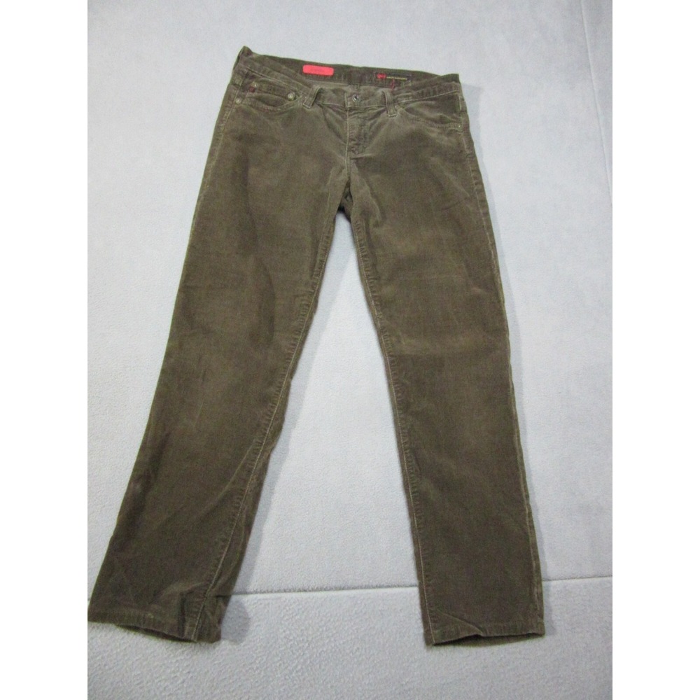 AG Adriano Goldschmied Pants Womens 28R Olive Green Corduroy The Willow Low Rise